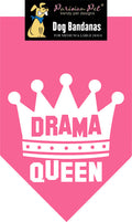 Parisian Pet 'Drama Queen' Bandana for Dogs & Cats - Fashionable, Comfortable, Fun Pink Dog & Cat Bandana, Trendy Pet Accessory